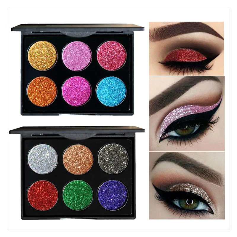 6 Color Pressed Glitter Eyeshadow Pallete Glitter Diamond Shimmer Eye Shadow Waterproof Eyes Makeup Eyeshadows Pigment Powder
6 Color Pressed Glitter Eyeshadow Pallete Glitter Diamond Shimmer Eye Shadow Waterproof Eyes Makeup Eyeshadows Pigment Powder