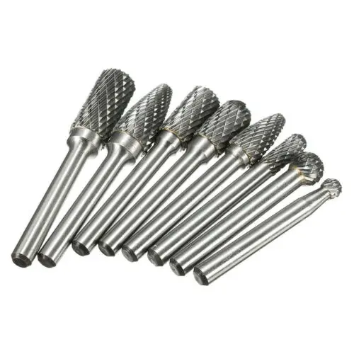 8Pcs/set 1/4 Inch Shank Tungsten Carbide Alloy Rotary Burr File Milling Cutters Power Tools Double Cut Router Bits
8Pcs/set 1/4 Inch Shank Tungsten Carbide Alloy Rotary Burr File Milling Cutters Power Tools Double Cut Router Bits