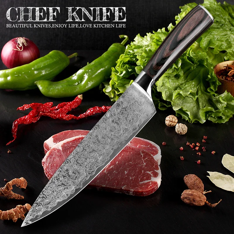 XITUO 8"inch chef knife Japanese Damascus steel Pattern Professional kitchen knives Utility Santoku Cleaver Filleting Home tool
XITUO 8"inch chef knife Japanese Damascus steel Pattern Professional kitchen knives Utility Santoku Cleaver Filleting Home tool