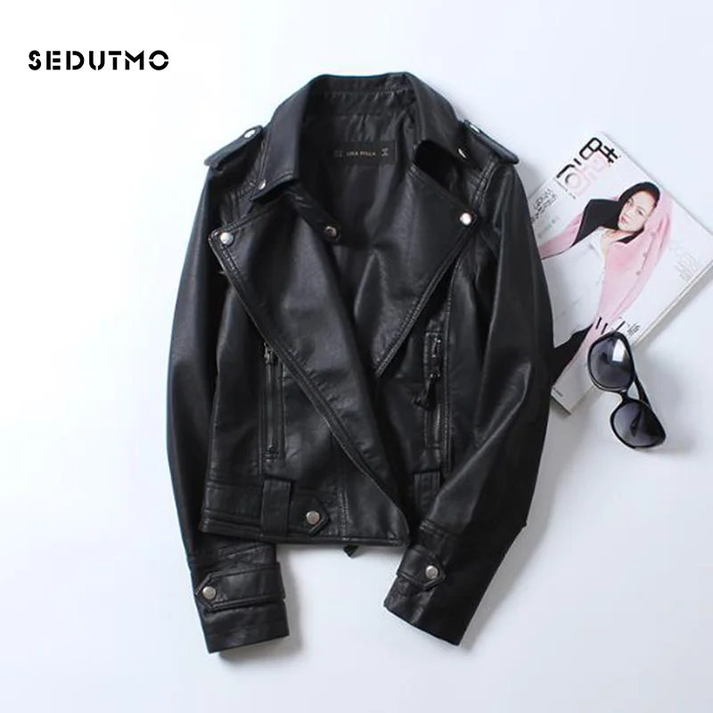 SEDUTMO Spring Faux Leather Jacket Women Punk Coat Autumn Black Motorcycle Jacket Biker Outerwear ED145
SEDUTMO Spring Faux Leather Jacket Women Punk Coat Autumn Black Motorcycle Jacket Biker Outerwear ED145