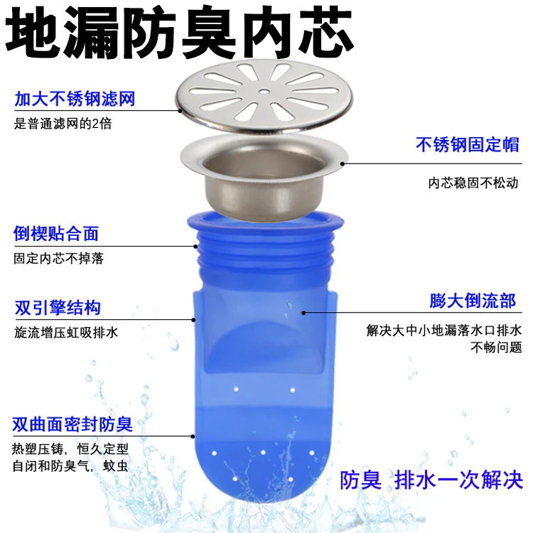 Silicone deodorant floor drain core copper stainless steel floor drain Po kitchen bathroom sewer pest control core ring
Silicone deodorant floor drain core copper stainless steel floor drain Po kitchen bathroom sewer pest control core ring