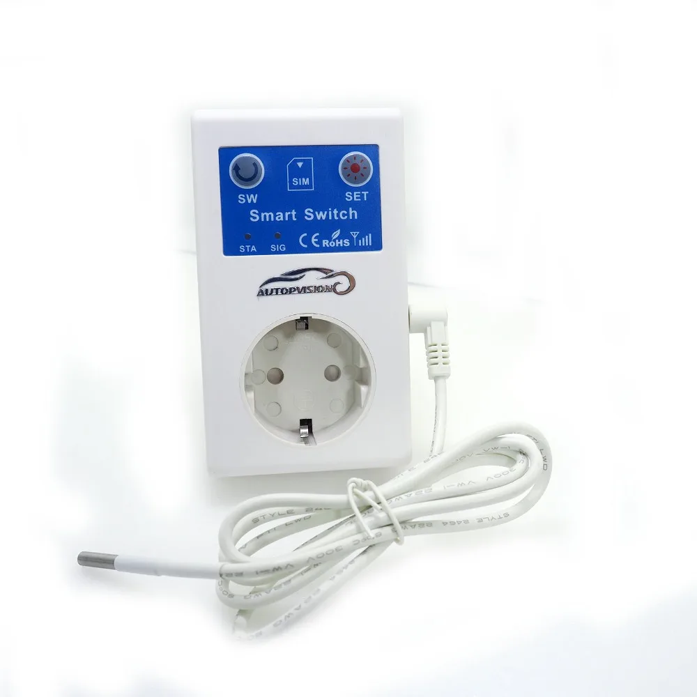 EU Plug Smart GSM Power Outlet Plug Socket with Temperature Sensor SMS Command Control , Power SMS Feedback when power off
EU Plug Smart GSM Power Outlet Plug Socket with Temperature Sensor SMS Command Control , Power SMS Feedback when power off