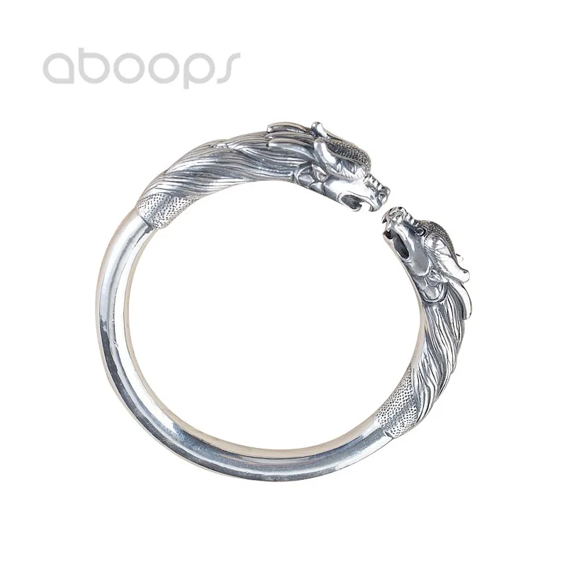 Vintage 990 Sterling Silver Open Bangle with Double Dragon Heads for Men Boys,Chinese Style,60mm,Free Shipping
Vintage 990 Sterling Silver Open Bangle with Double Dragon Heads for Men Boys,Chinese Style,60mm,Free Shipping