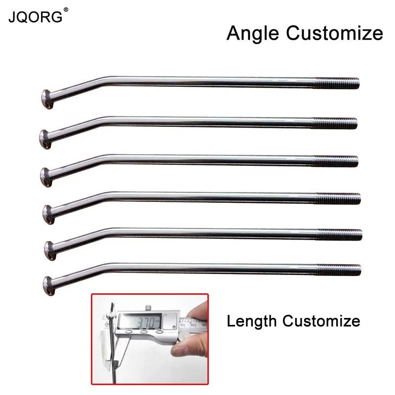 8G 3.7mm Diameter Motorcycle Spokes Angle 95-180 degree Customize Sliver Color 304 Stainless Steel Spokes Length 60-310mm Custom
8G 3.7mm Diameter Motorcycle Spokes Angle 95-180 degree Customize Sliver Color 304 Stainless Steel Spokes Length 60-310mm Custom