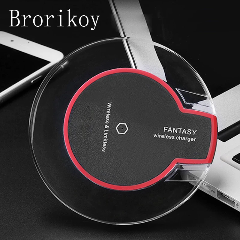 Qi Wireless Charger for Samsung S8 S9 iPhone X 8 Plus Transparent Dish Chargers Dock Xiaomi Micro Type-C Receiver | Мобильные
