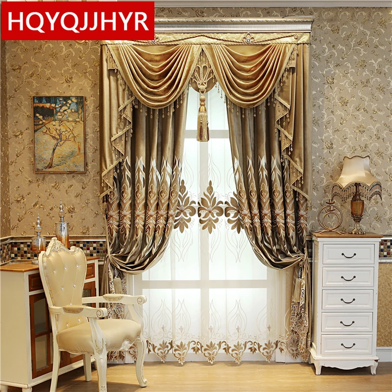 European and American Royal Luxury Velvet Curtains for Bedroom Window with High Quality Voile Curtain for Villa Living Room
European and American Royal Luxury Velvet Curtains for Bedroom Window with High Quality Voile Curtain for Villa Living Room