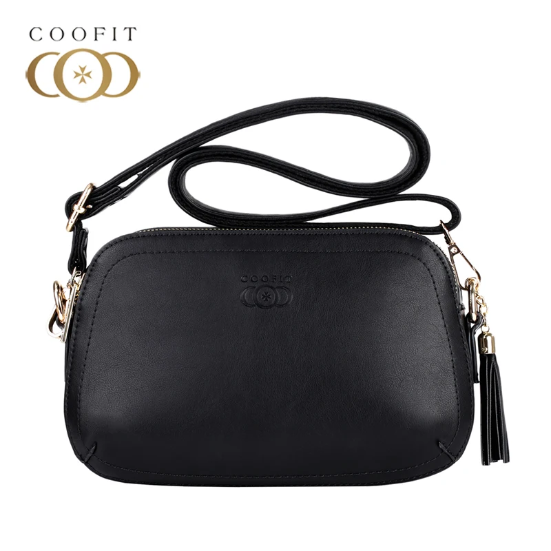 Фото Coofit дизайнерская брендовая мини-сумка женские простые черные сумки через плечо