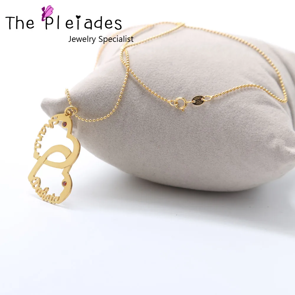 925 Solid Silver Double Heart Necklace With Custom 2 Name Personalized Name Heart in Heart Pendant Birthstone Bead Chain
925 Solid Silver Double Heart Necklace With Custom 2 Name Personalized Name Heart in Heart Pendant Birthstone Bead Chain