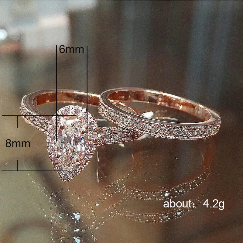 Huitan Classic Solitaire Ring Water Drop 2PC Ring With Micro Paved Elegant Bridal Ring Wedding Anniversary Ring Band For Women
Huitan Classic Solitaire Ring Water Drop 2PC Ring With Micro Paved Elegant Bridal Ring Wedding Anniversary Ring Band For Women