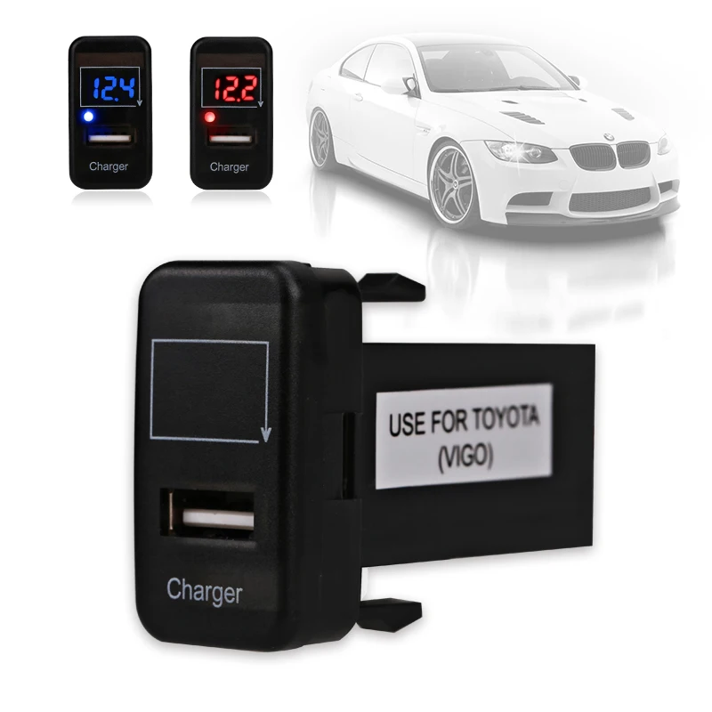 12V 2.1a 5V Auto USB Adapter Socket Interface Port With Voltmeter For Toyota Charger Led Car Charger Voltmeter For Toyota VIGO
12V 2.1a 5V Auto USB Adapter Socket Interface Port With Voltmeter For Toyota Charger Led Car Charger Voltmeter For Toyota VIGO