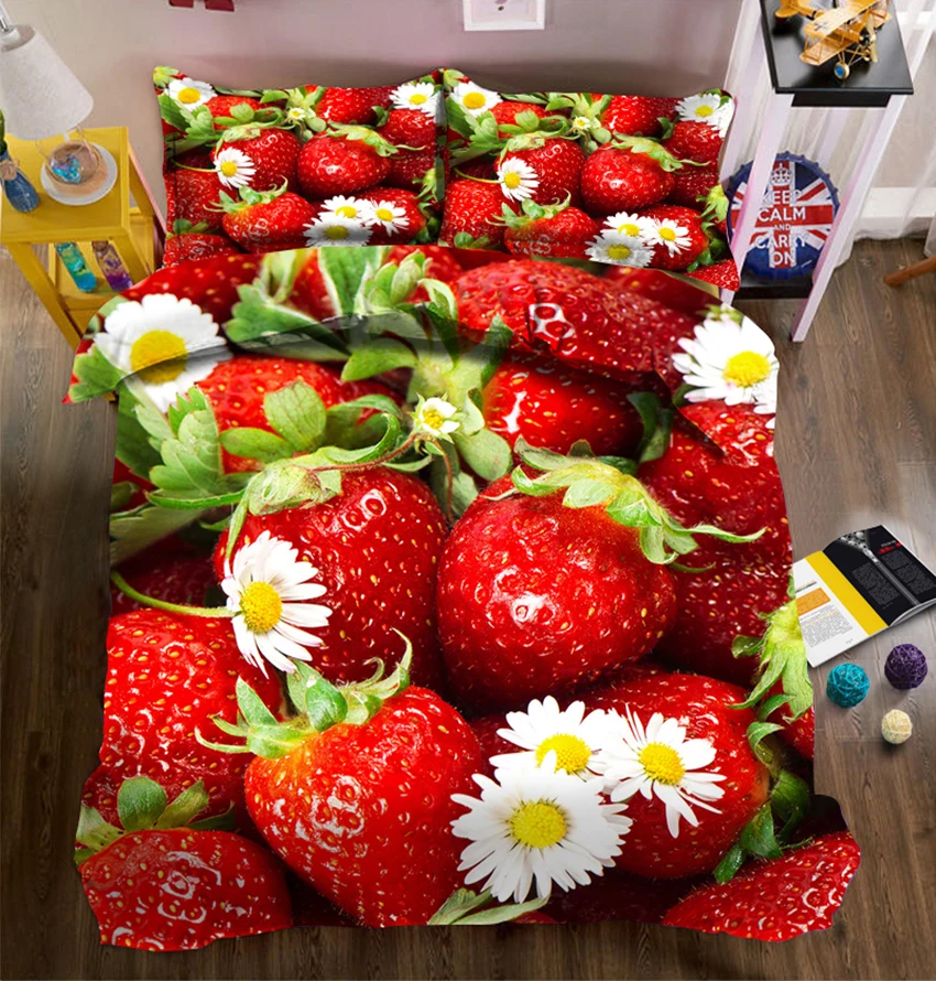 queen king size 3D bedding Set for bed Duvet Cover set twin full bed set printed sheet bed Strawberry picture Home Textiles
queen king size 3D bedding Set for bed Duvet Cover set twin full bed set printed sheet bed Strawberry picture Home Textiles