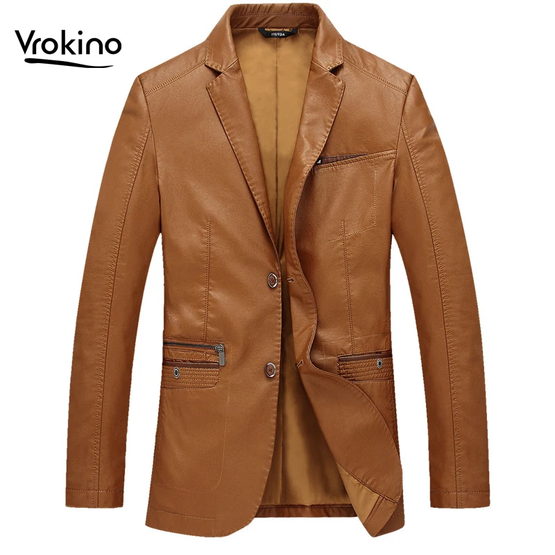 Spring and Autumn of 2019 Classic Men's Leather Jacket Fashion Men's Thin Section Suit Collar Leather Jacket Brand Clothing
Spring and Autumn of 2019 Classic Men's Leather Jacket Fashion Men's Thin Section Suit Collar Leather Jacket Brand Clothing