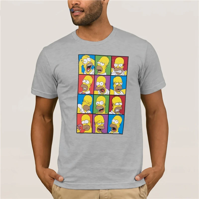 Симпсоны Гомер знаменитые лица мультфильм ТВ шоу взрослая Футболка Tee | Мужская