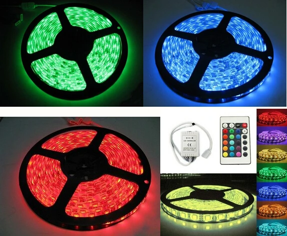 12 В постоянного тока 5 М 5050 SMD Водонепроницаемая IP65 300 Светодиодная лента RGB