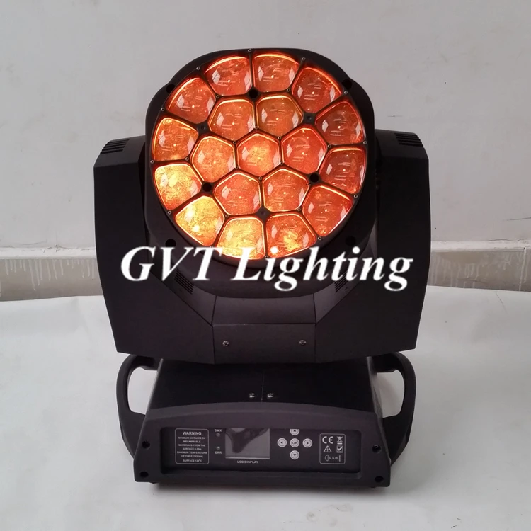 Free Shipping 2pcs/Lot Flightcase Packing 19*15w 4 In 1 Led Moving Head Zoom Big Bee Eye Stage Lighting | Лампы и освещение