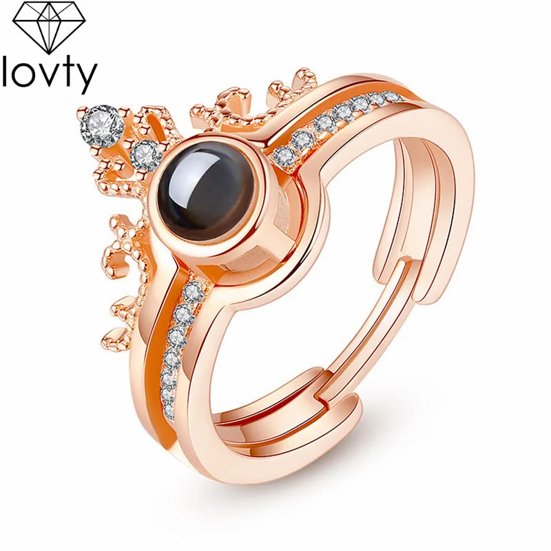 lovty Women's 925 Sliver Rings Crown Jewelry Adjustable Ring I Love You 100 Languages Projection Rings Set Valentine's Day Gift
lovty Women's 925 Sliver Rings Crown Jewelry Adjustable Ring I Love You 100 Languages Projection Rings Set Valentine's Day Gift