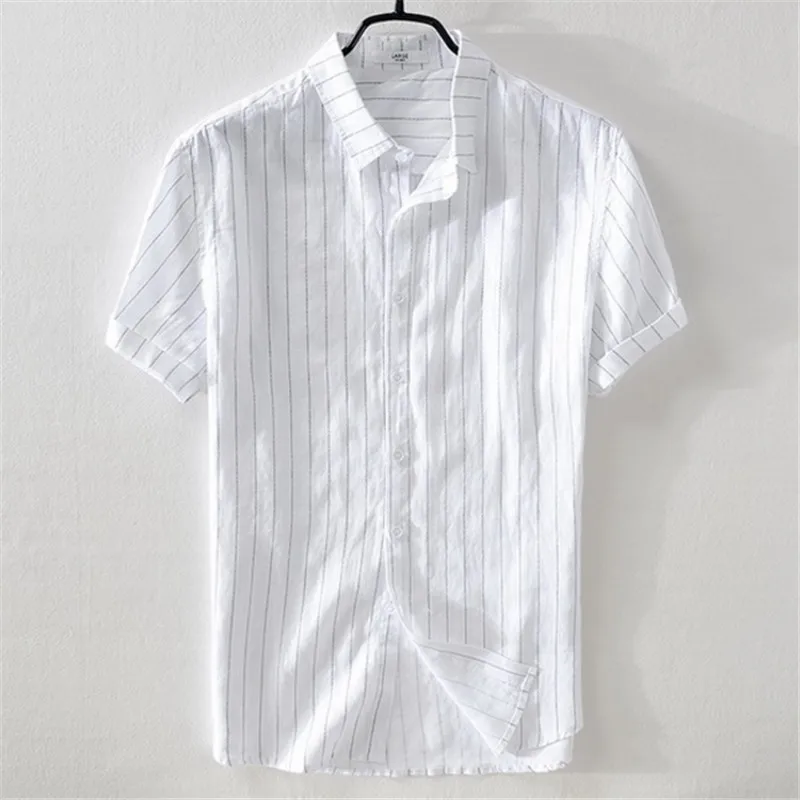 Male New Fashion Summer White Shirts Male Camisa New Brand Men's Linen Short-Sleeved Striped Shirt Loose Casual Flax Shirt
Male New Fashion Summer White Shirts Male Camisa New Brand Men's Linen Short-Sleeved Striped Shirt Loose Casual Flax Shirt