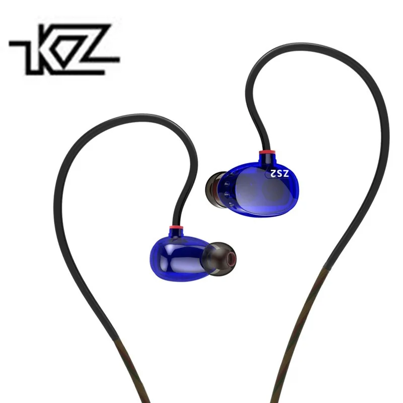 KZ ZS2 3 наушники для ПК с динамическим драйвером шумоподавление стерео крючком HiFi