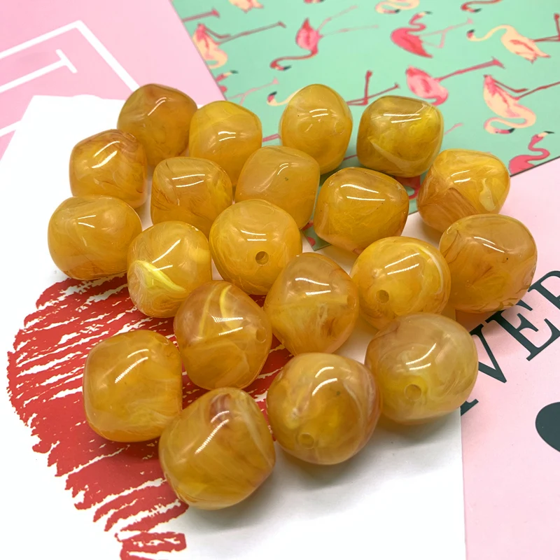 New 10 Pcs Irregular Round Acrylic Beads Spacer Loose Beads For Jewelry Making DIY Bracelet #Yellow
New 10 Pcs Irregular Round Acrylic Beads Spacer Loose Beads For Jewelry Making DIY Bracelet #Yellow
