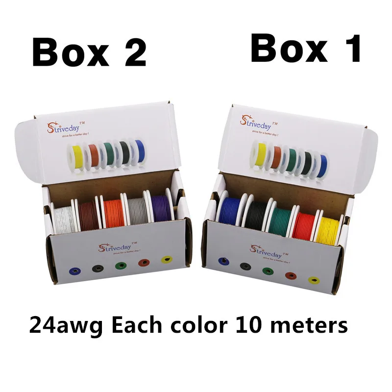UL 1007 24awg 100m Electrical Wire Cable Line 10 colors Mix Kit box 1+ box 2 stranded wire Airline Copper PCB Wire DIY
UL 1007 24awg 100m Electrical Wire Cable Line 10 colors Mix Kit box 1+ box 2 stranded wire Airline Copper PCB Wire DIY
