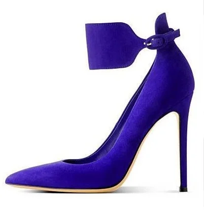New Designer Deep Blue Suede Ankle Buckle Pumps Women High Heels Pointed toe Party Dress Shoes Slip-on Fashion Shoes
New Designer Deep Blue Suede Ankle Buckle Pumps Women High Heels Pointed toe Party Dress Shoes Slip-on Fashion Shoes