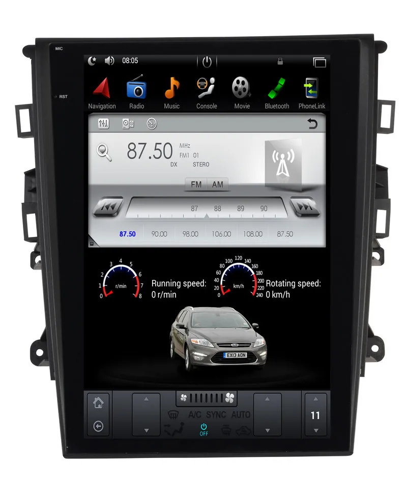12 1 "вертикальный экран Android 7 Автомобильный плеер GPS навигация для Ford Mondeo 2013 2014