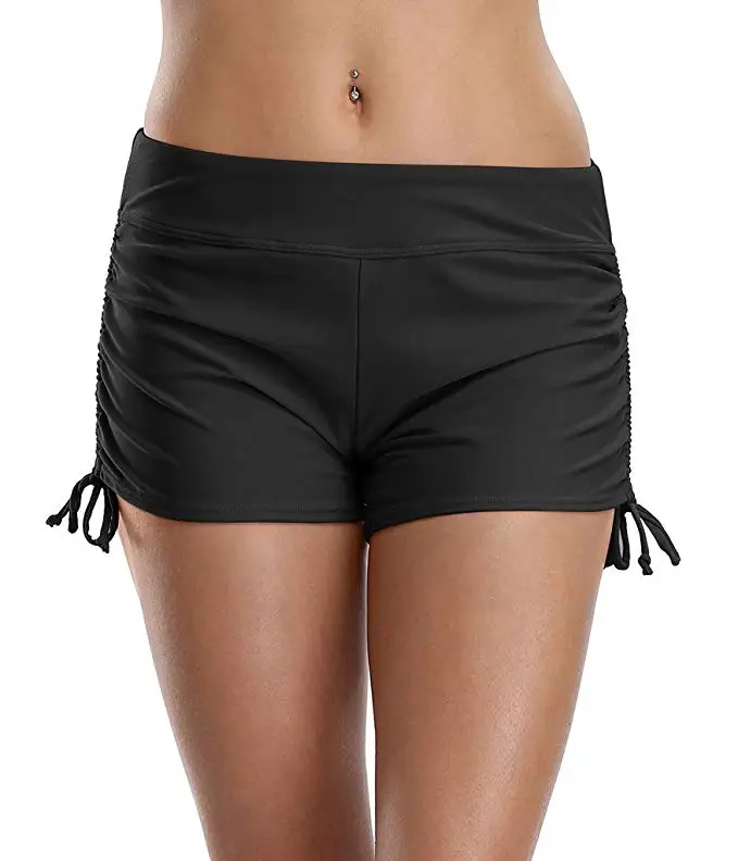 2019 Womens Solid Swim Shorts Stretch Board Shorts Swimsuit Bottoms Swim board shorts with Adjustable Ties at ruched sides
2019 Womens Solid Swim Shorts Stretch Board Shorts Swimsuit Bottoms Swim board shorts with Adjustable Ties at ruched sides