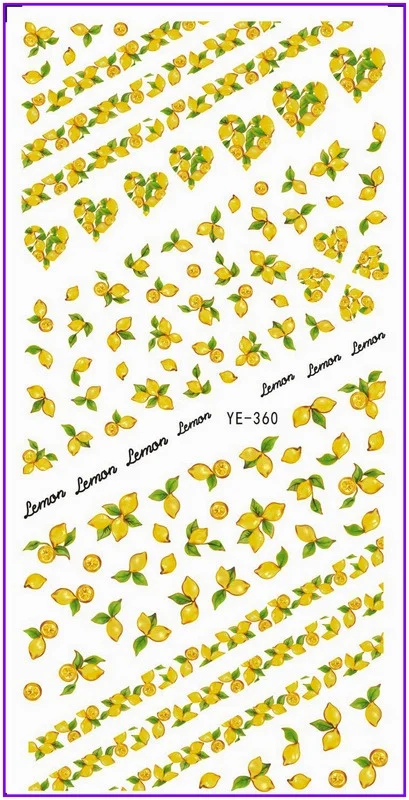 WATER TRANSFER DECAL NAIL ART NAIL STICKER FLOWER LACE FRUIT LEMON STRAWBERRY LETTER ALPHABET YE360-365
WATER TRANSFER DECAL NAIL ART NAIL STICKER FLOWER LACE FRUIT LEMON STRAWBERRY LETTER ALPHABET YE360-365