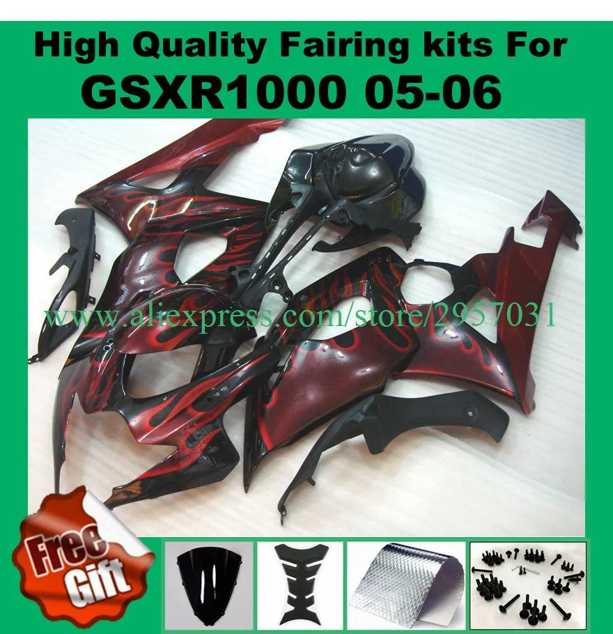 9Gifts, Injection fairings fit for GSXR1000 05 06 GSX-R1000 2005 2006 SUZUKI GSXR 1000 K5 fairing kit black red flame body
9Gifts, Injection fairings fit for GSXR1000 05 06 GSX-R1000 2005 2006 SUZUKI GSXR 1000 K5 fairing kit black red flame body
