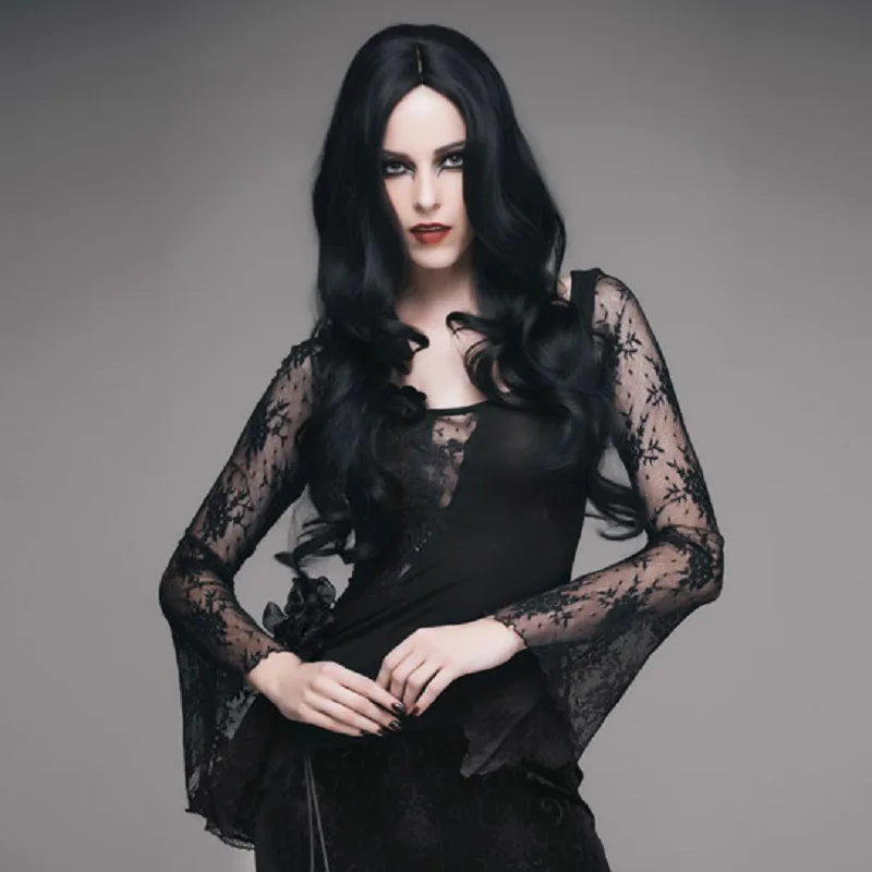 2018 New Women Gothic Punk Lace T-shirt O-neck Long Sleeve Feather Decoration Skinny T-shirt Extremely Simple Slim Shape Tops
2018 New Women Gothic Punk Lace T-shirt O-neck Long Sleeve Feather Decoration Skinny T-shirt Extremely Simple Slim Shape Tops