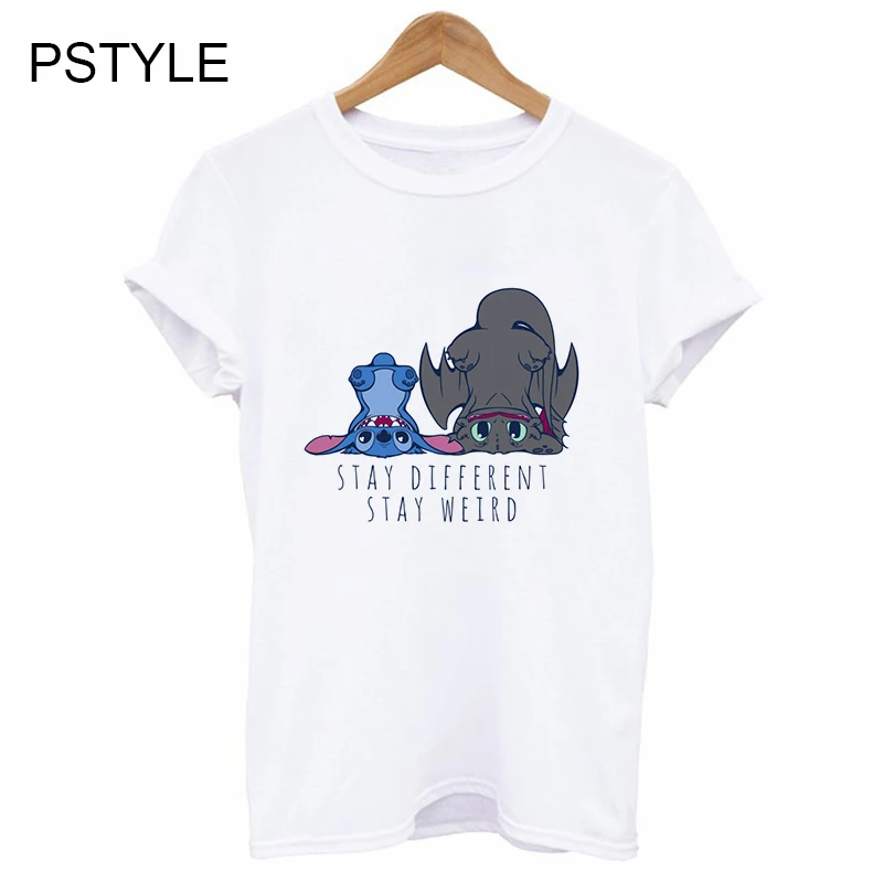 Летняя футболка для женщин с принтом hello stitch коротким рукавом kawaii женская