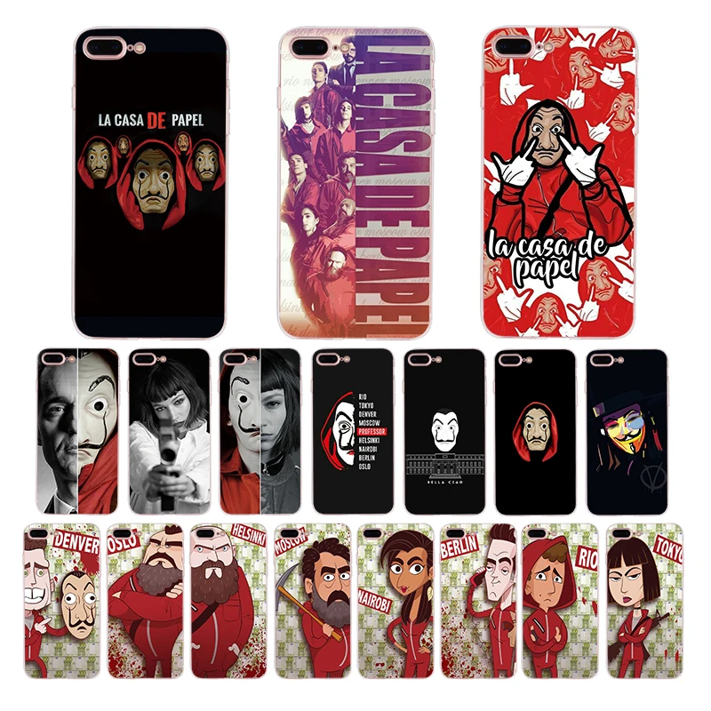 TV series Money Heist House of Paper Soft TPU phone cover for iPhone 7 8 6 6S Plus X XS MAX XR case 5s 5 SE shell Funda Coque
TV series Money Heist House of Paper Soft TPU phone cover for iPhone 7 8 6 6S Plus X XS MAX XR case 5s 5 SE shell Funda Coque