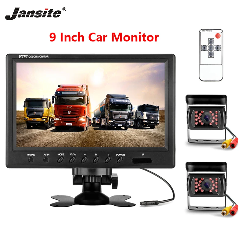 Jansite 9 дюймовый автомобильный монитор HD дисплей обратная помощь камера система