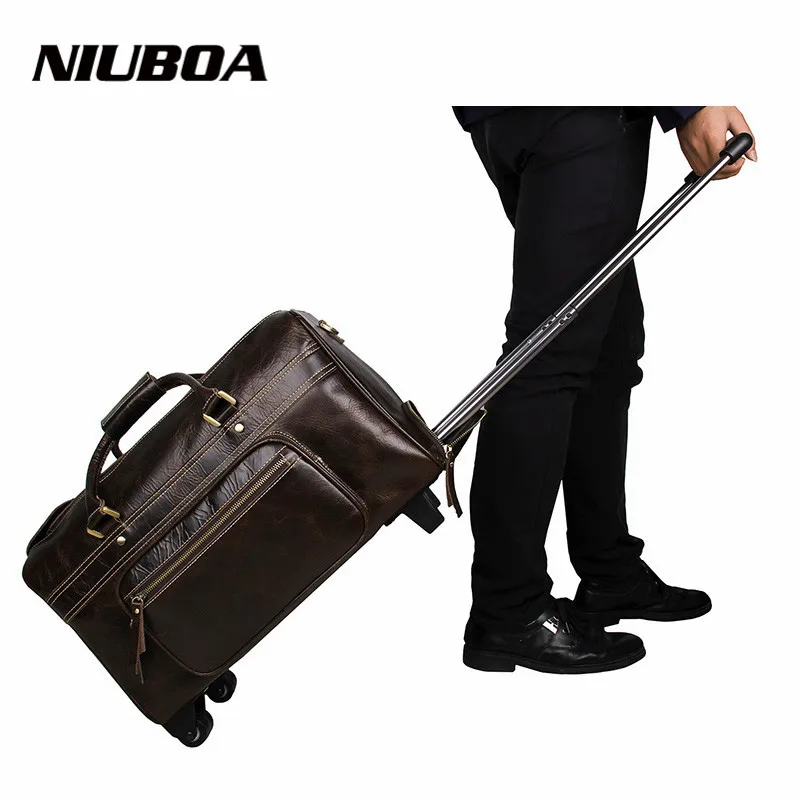 Genuine Leather Men Bags Natural Cowhide Travel Bags with Drawbar Fashion Business Bags Male Duffles Luggage Drawbar Bag
Genuine Leather Men Bags Natural Cowhide Travel Bags with Drawbar Fashion Business Bags Male Duffles Luggage Drawbar Bag