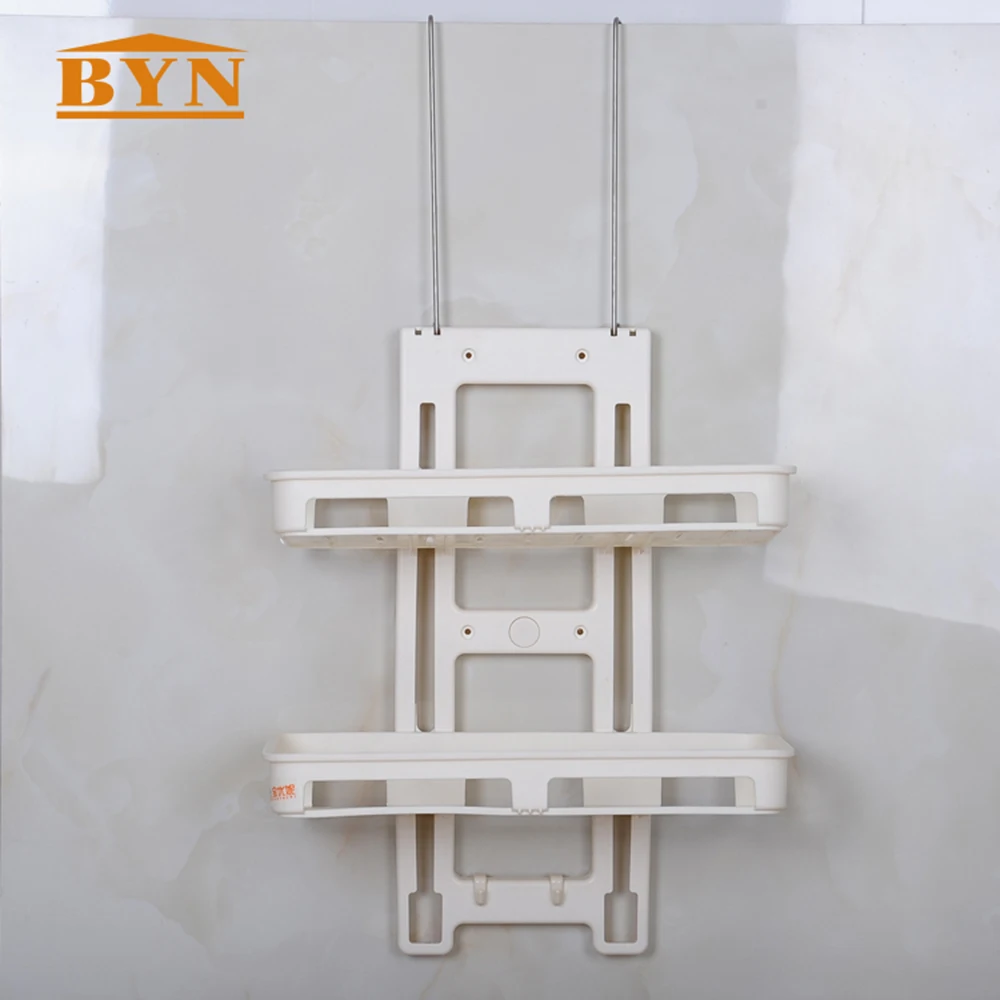 BYN White Two Tiers Door Back PP Storage Hook Rack Bathroom Shower Door Toiletries Organizer Rack DQ1408
BYN White Two Tiers Door Back PP Storage Hook Rack Bathroom Shower Door Toiletries Organizer Rack DQ1408