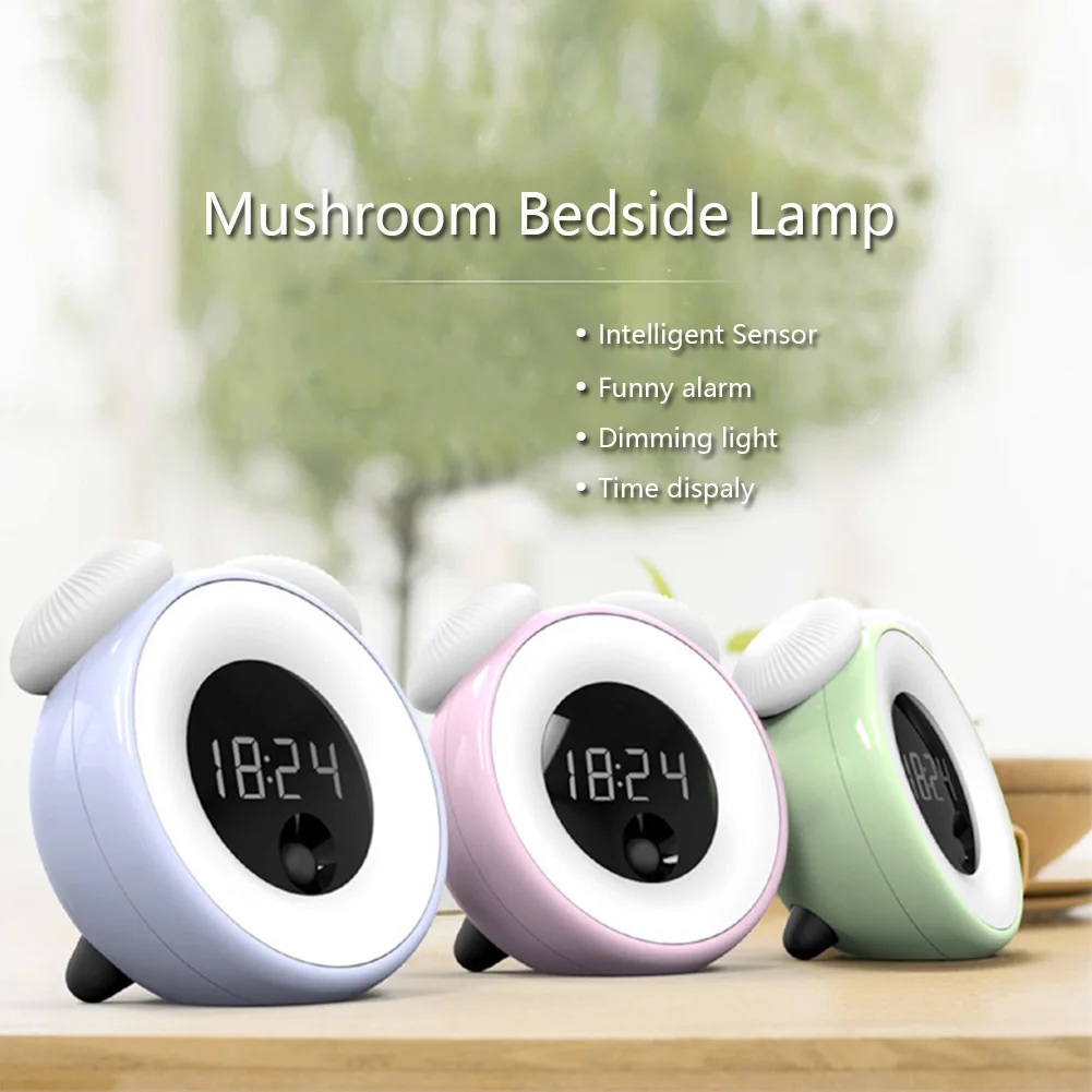 LIGINWAAT Smart Sensor Multi-functional Mushroom Shaped LED Night Light Bedside Lamp With Digital Alarm Clock Gift For Children
LIGINWAAT Smart Sensor Multi-functional Mushroom Shaped LED Night Light Bedside Lamp With Digital Alarm Clock Gift For Children