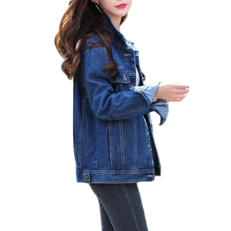 New Women Denim Jacket Spring Autumn Loose Long sleeve Wild Basic Coat Women's Harajuku Navy blue Short Jeans Jackets Coats A449
New Women Denim Jacket Spring Autumn Loose Long sleeve Wild Basic Coat Women's Harajuku Navy blue Short Jeans Jackets Coats A449