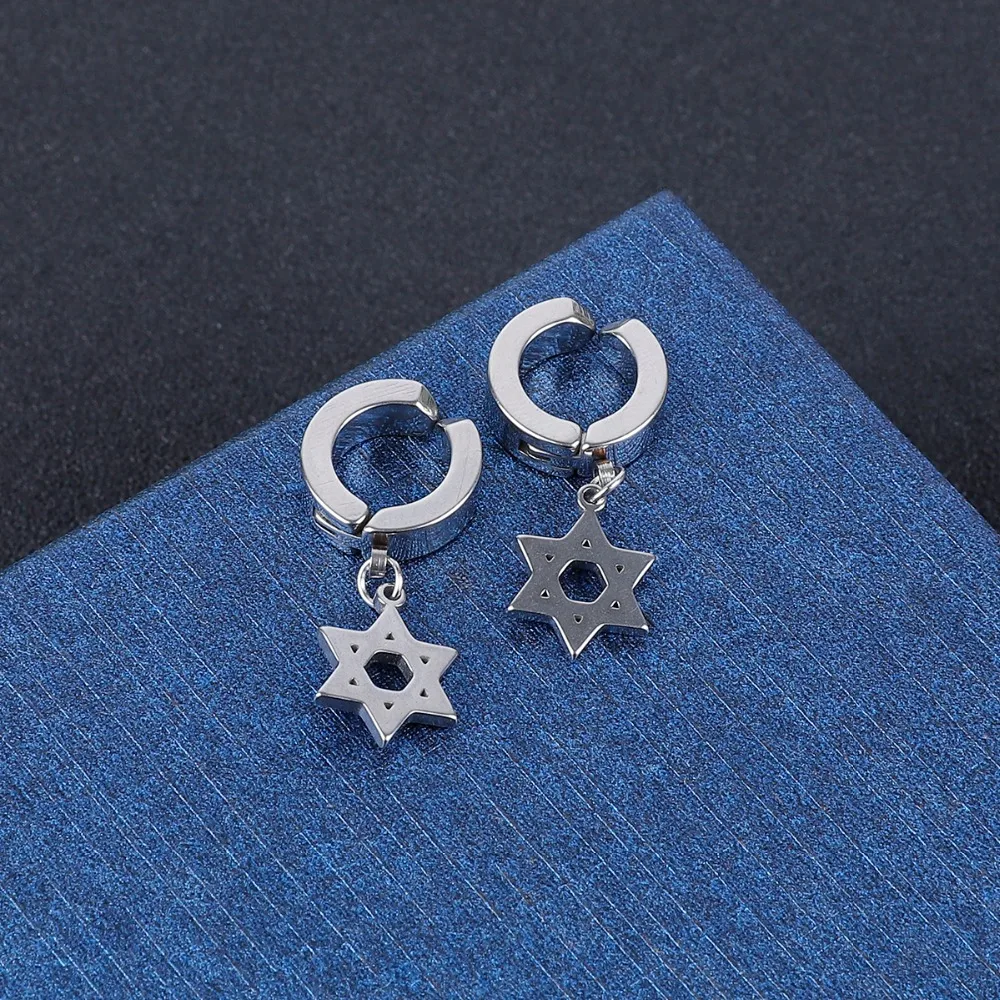 1PC Titanium Stainless Steel Cross Star Tassel Dangle Drop Earrings Ear Clip For Men Boys Women Hip Hop Punk Brincos Jewelry
1PC Titanium Stainless Steel Cross Star Tassel Dangle Drop Earrings Ear Clip For Men Boys Women Hip Hop Punk Brincos Jewelry
