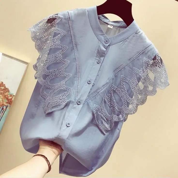 SLeeveless Tops blouse Women Summer 2020 New fashion Loose Lace shirt plus size 2XL
SLeeveless Tops blouse Women Summer 2020 New fashion Loose Lace shirt plus size 2XL