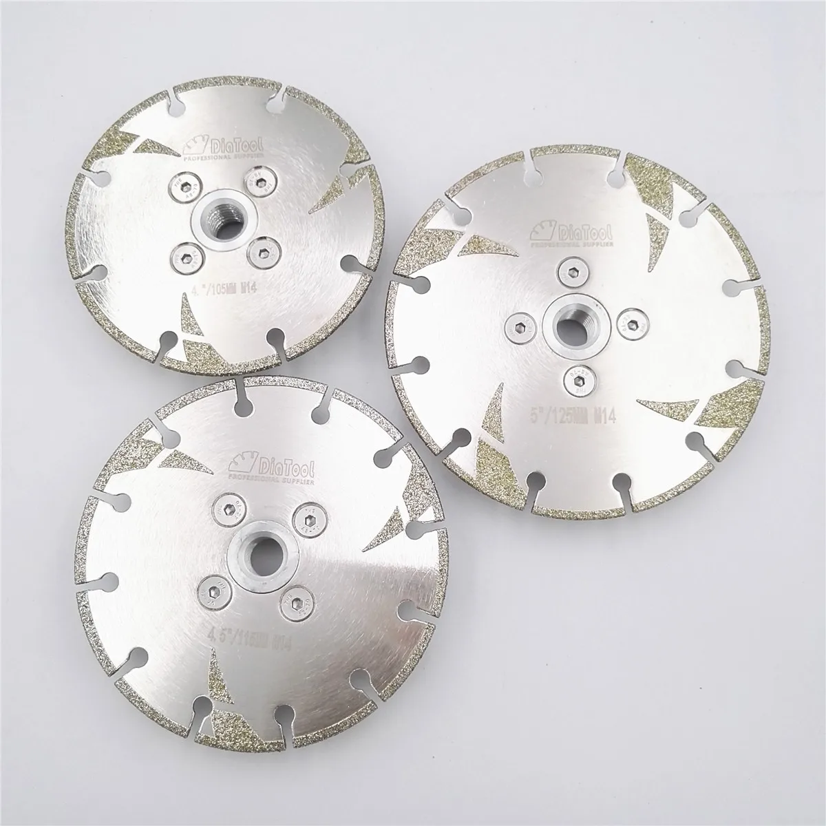 DIATOOL 1pc Electroplated Diamond Cutting & Grinding Disc M14 Flange With Protection Coated Diamond Blade Granite Marble
DIATOOL 1pc Electroplated Diamond Cutting & Grinding Disc M14 Flange With Protection Coated Diamond Blade Granite Marble