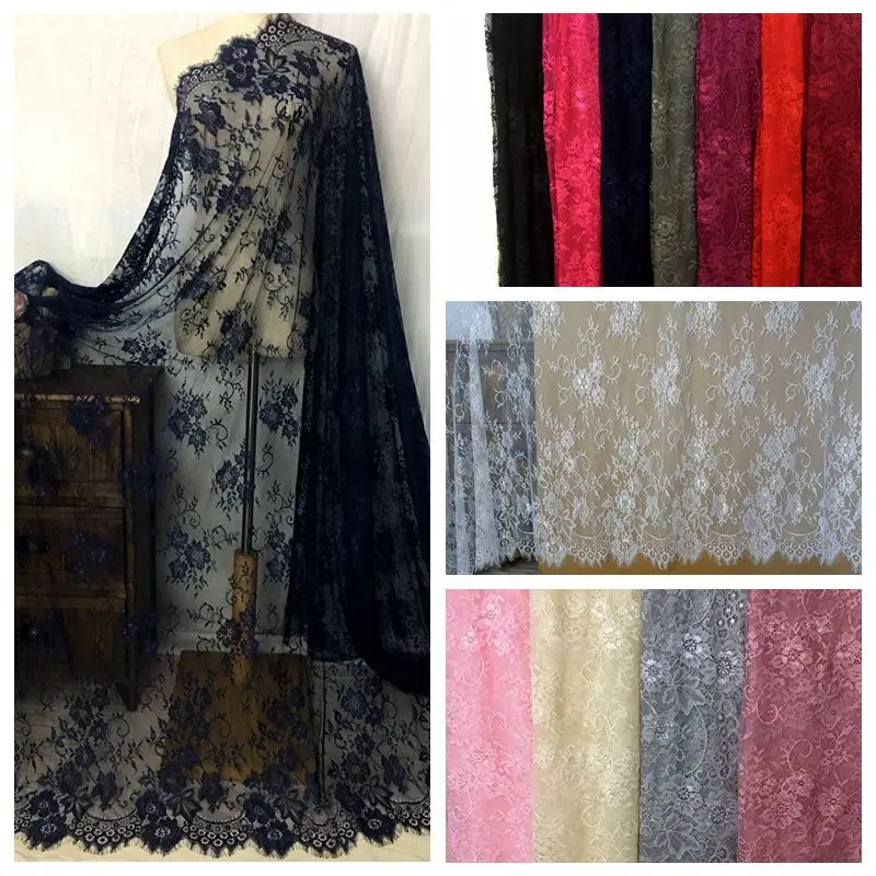 

3 m / 12 colors optional High-grade clothing mesh yarn flower eyelash lace fabric DIY wedding veil dress accessories