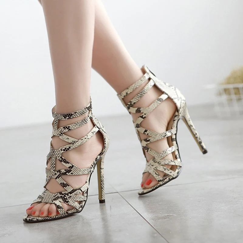 Serpentine Leather High-heeled Sandals Cross Straps Heels Block Party Shoes Wholesale Fashion Women Pumps Size 35-40
Serpentine Leather High-heeled Sandals Cross Straps Heels Block Party Shoes Wholesale Fashion Women Pumps Size 35-40