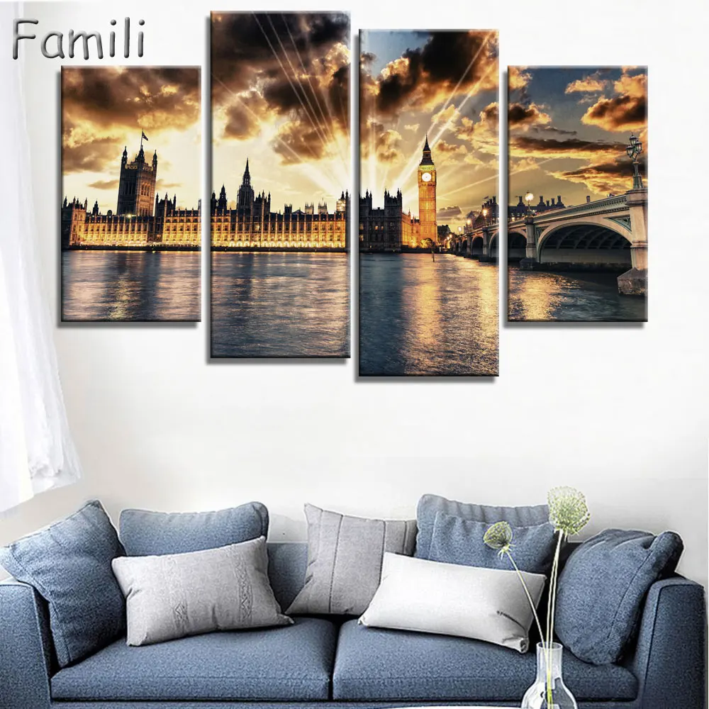 4pcs Home Decor Pictures European London Architecture Canvas Painting Wall Decor Canvas Art Wall Pictures for Living Room
4pcs Home Decor Pictures European London Architecture Canvas Painting Wall Decor Canvas Art Wall Pictures for Living Room