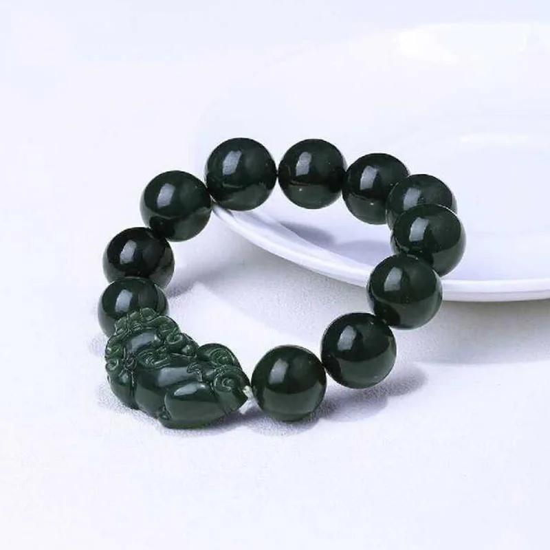Natural Jade Round Bead Hand Carved Pi Xiu Bracelet Fashion Amulet Temperament Jewelry Gems Accessories Gifts
Natural Jade Round Bead Hand Carved Pi Xiu Bracelet Fashion Amulet Temperament Jewelry Gems Accessories Gifts