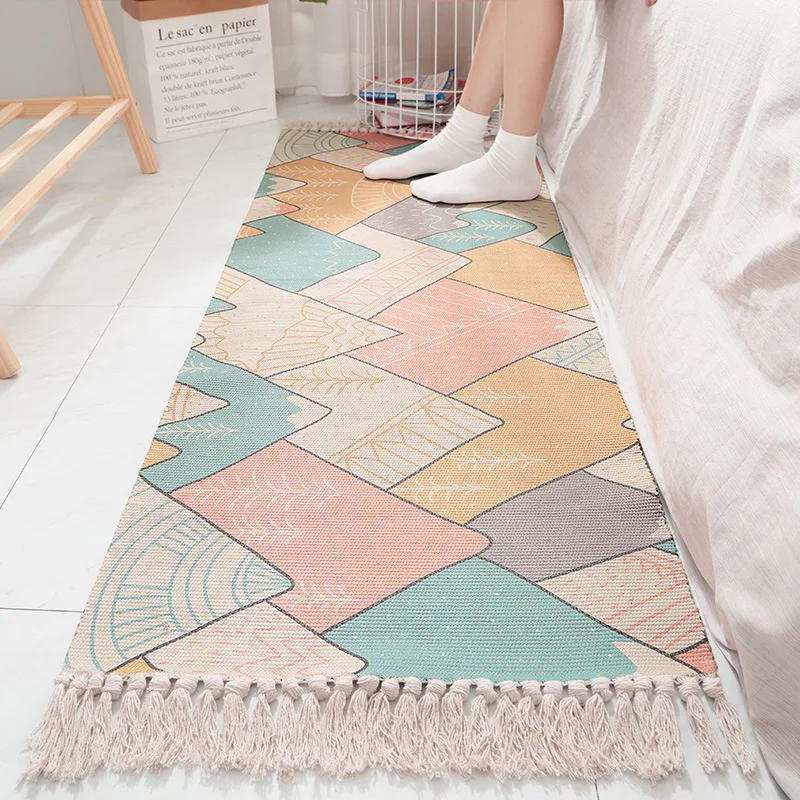 Japan India Style Cotton Hand-woven Bedside Carpet For Living Room Home Plaid Floor Rugs Mats Kids Room Area Rug Tassel
Japan India Style Cotton Hand-woven Bedside Carpet For Living Room Home Plaid Floor Rugs Mats Kids Room Area Rug Tassel