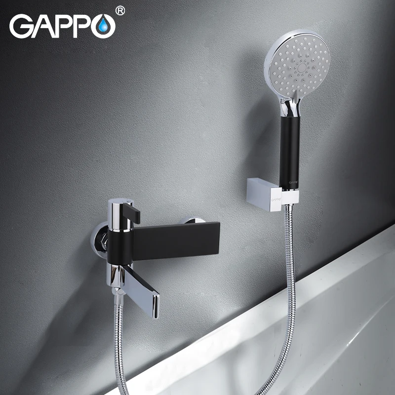 

GAPPO shower faucets black and chrome wall bathroom faucet mixer taps brass bathroom rainfall shower bathtub faucet