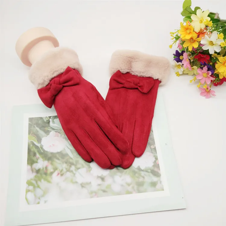 Ladies Suede Bow Gloves New Autumn Winter Bow Gloves Cute Rex Rabbit Fur Touch Screen Warm Fashion Thickening Cycling Gloves
Ladies Suede Bow Gloves New Autumn Winter Bow Gloves Cute Rex Rabbit Fur Touch Screen Warm Fashion Thickening Cycling Gloves