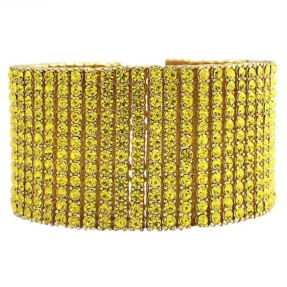 Men Iced Out Gold Finish 12 Row Crystal Tennis Hip Hop Bracelet Fashion 2018 New Arrival Punk Rock Style Jewelry | Украшения и