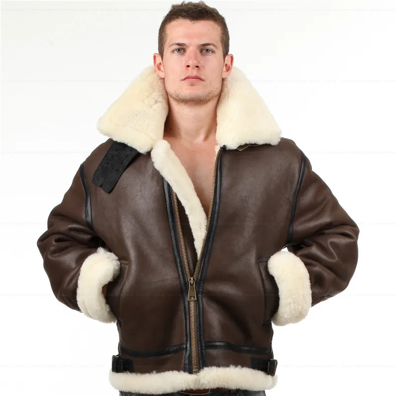 B3 shearling Leather jacket Bomber Fur pilot World II Flying aviation air military US Force The most warm Polar Coat Men Women
B3 shearling Leather jacket Bomber Fur pilot World II Flying aviation air military US Force The most warm Polar Coat Men Women