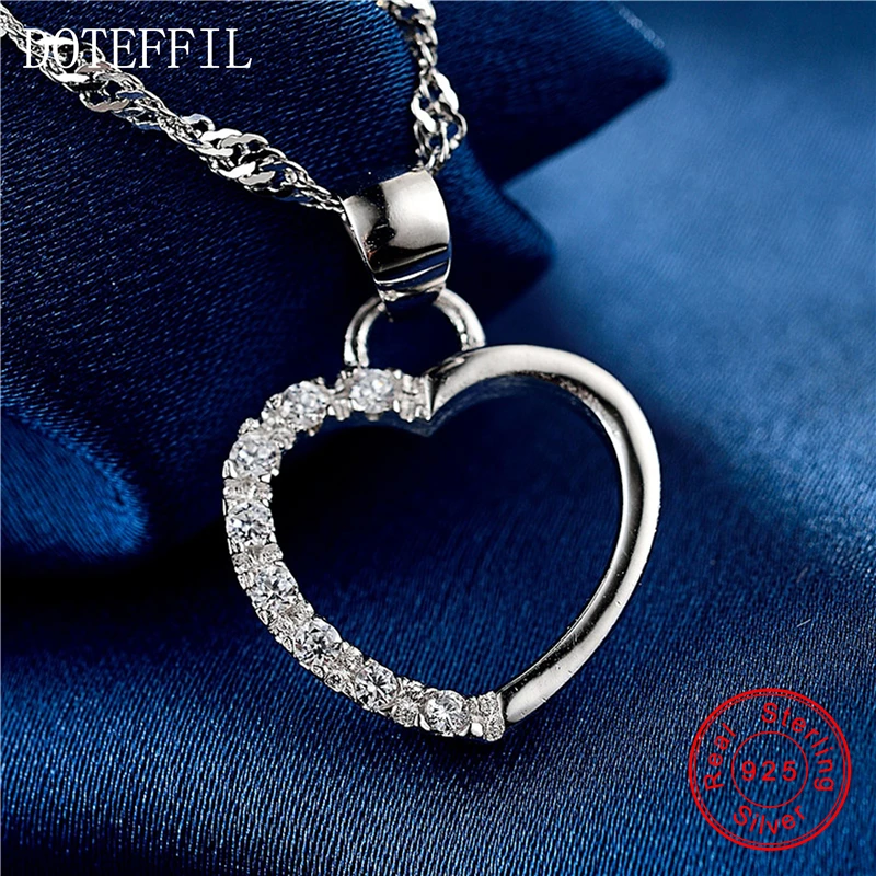 Fashion Simple Heart Necklace 925 Sterling Silver Women Charm Heart Pendant Necklace Jewelry
Fashion Simple Heart Necklace 925 Sterling Silver Women Charm Heart Pendant Necklace Jewelry